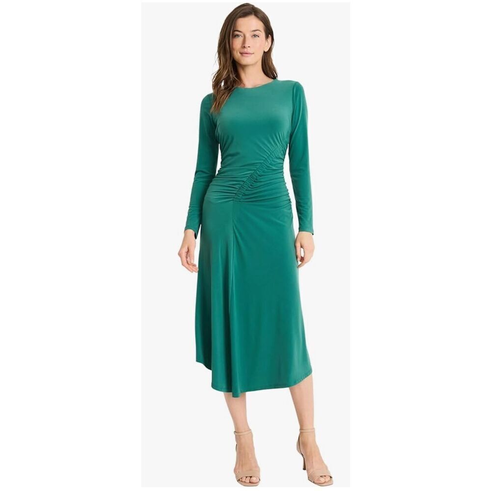 Maggy London Womens Asymmetric Gathered Dress - Size 16